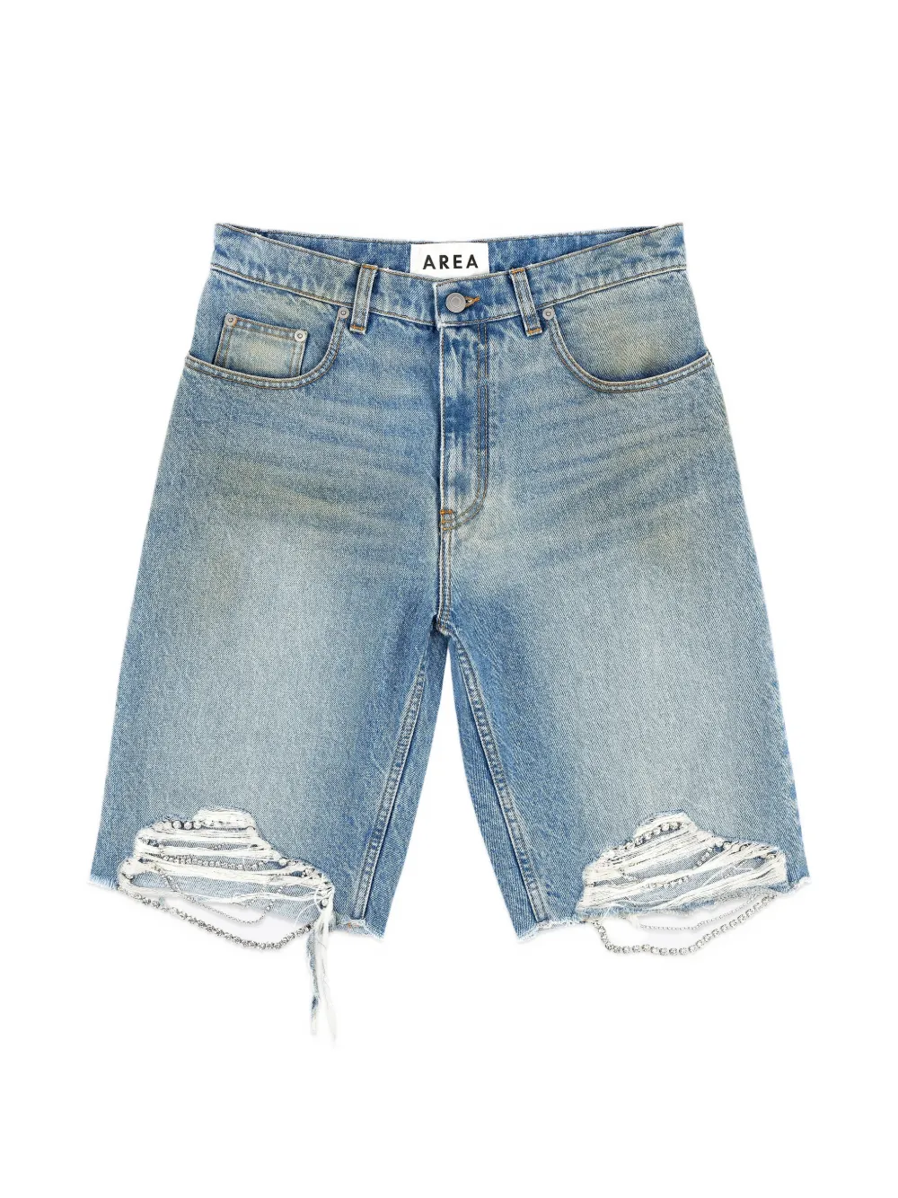 AREA distressed denim shorts - Blu