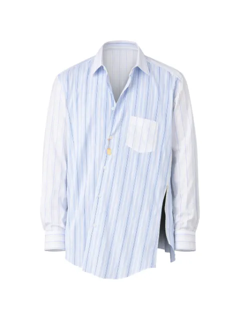 Comme Des Garçons Shirt asymmetric striped cotton shirt