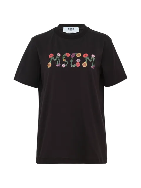 MSGM floral logo T-shirt