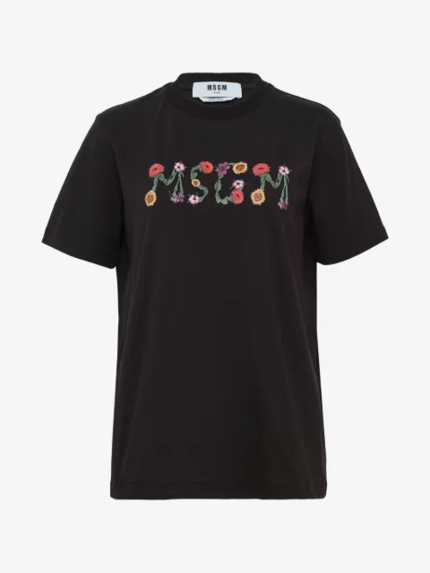 MSGM floral logo T-shirt