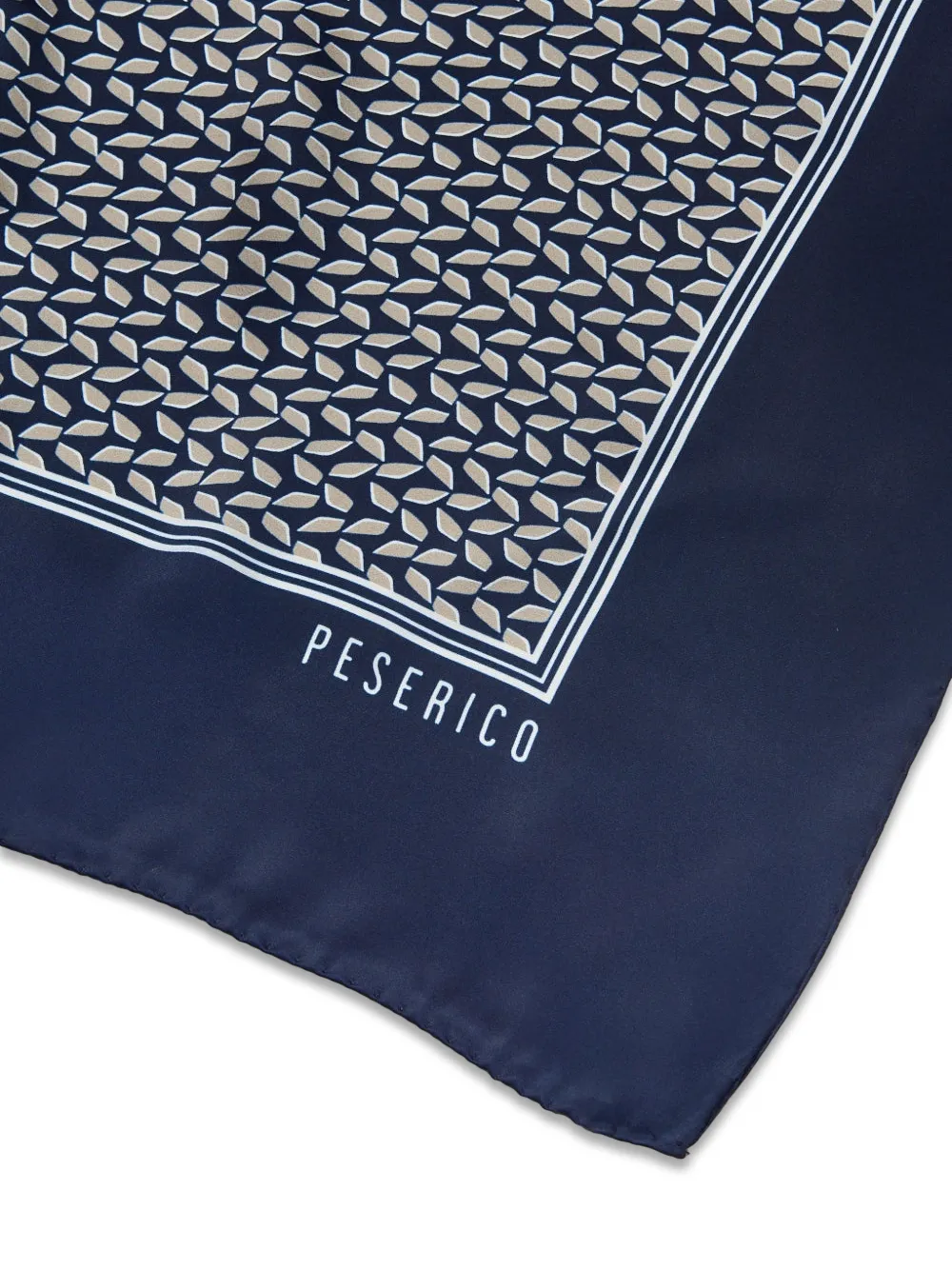  Peserico Geometric-pattern Scarf - Blue 