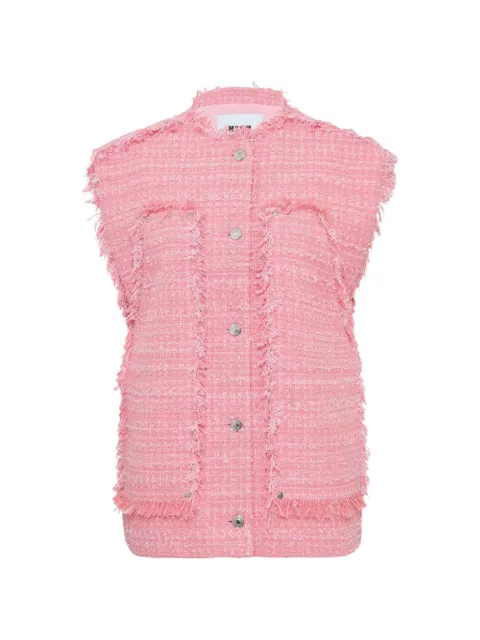 MSGM chaleco con ribete de flecos