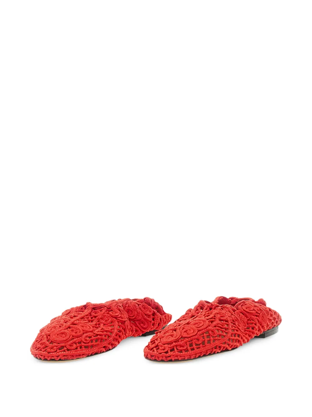Odissì Iris gehaakte geweven ballerina's Rood