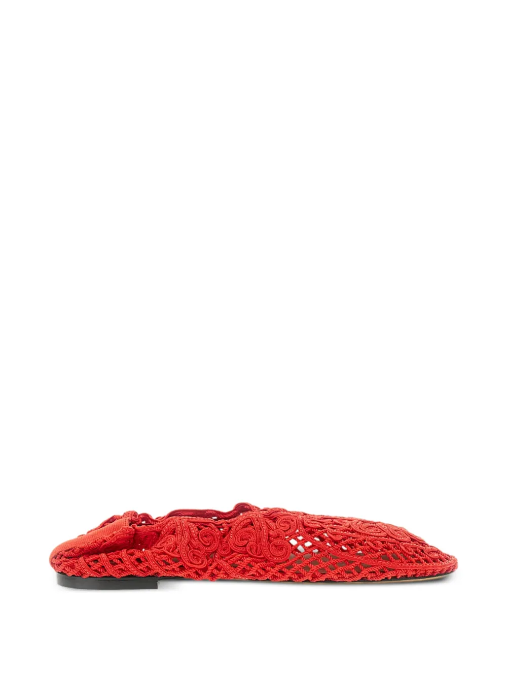 Odissì Iris crocheted woven ballet flats - Rosso