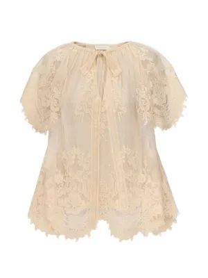 ZIMMERMANN レースアップ ブラウス | オレンジ | FARFETCH JP