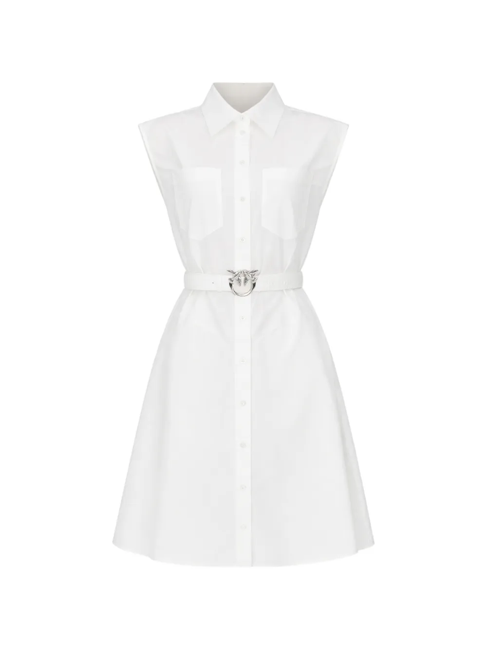 PINKO belted sleeveless mini dress - Bianco