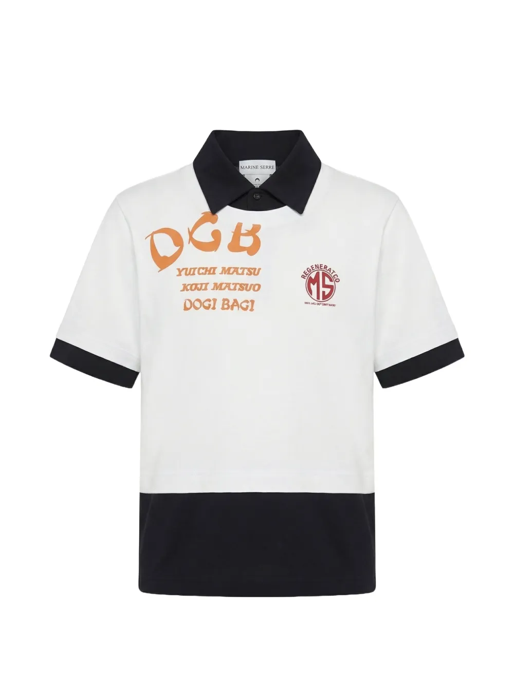 Marine Serre graphic-print polo shirt - Weiß