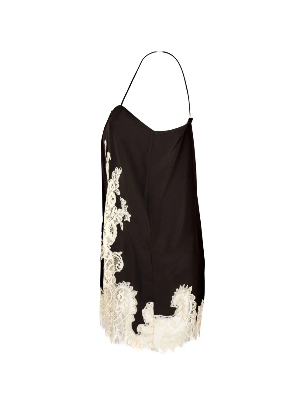  Semicouture Lace-appliqué Square-neck Top - Brown 