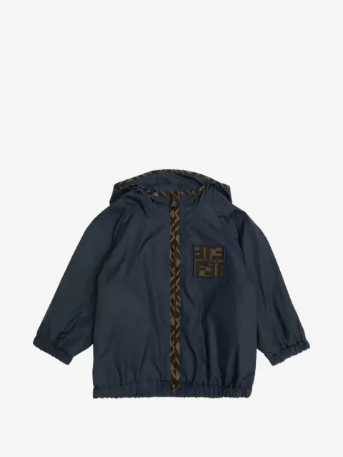 Fendi Kids logo-patch hooded jacket