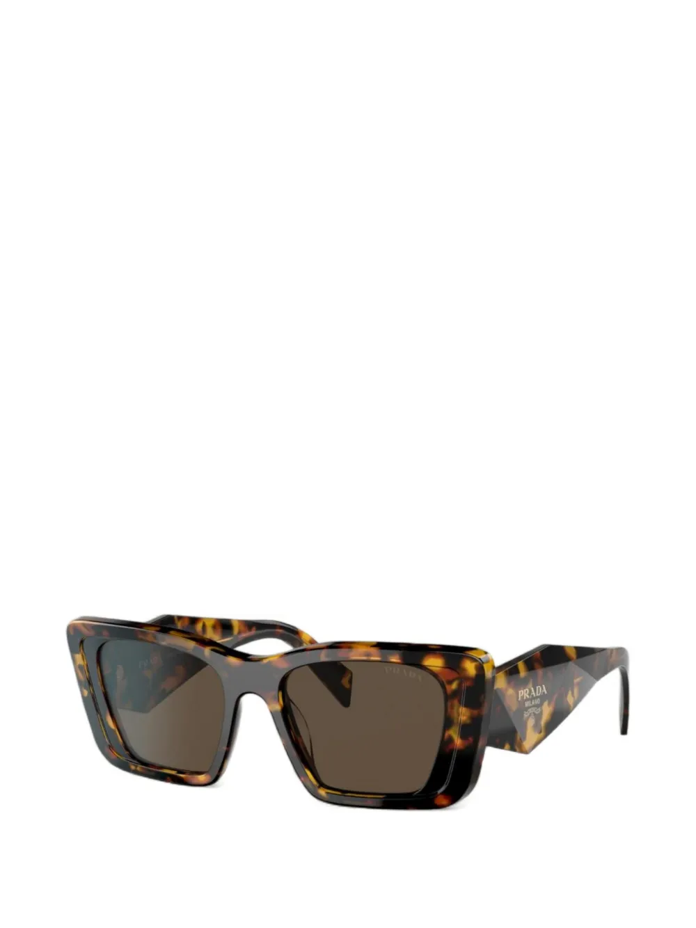 Prada Eyewear Zonnebril met geometrisch montuur Bruin
