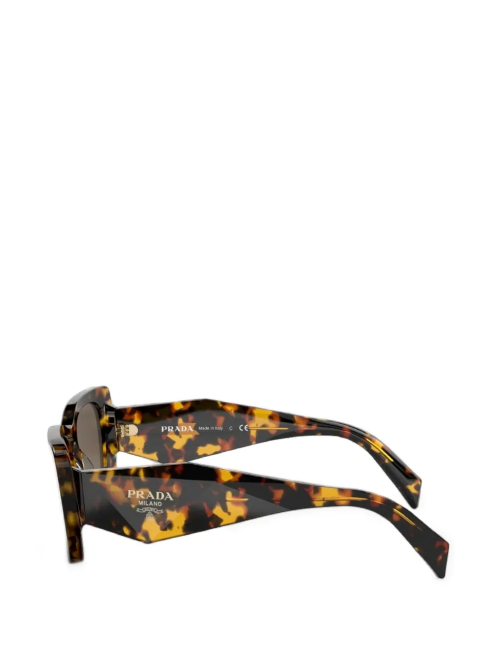 Prada Eyewear Zonnebril met geometrisch montuur Bruin