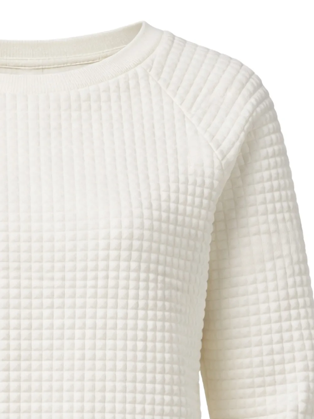  Reebok Crewneck Textured Sweatshirt - Neutrals 