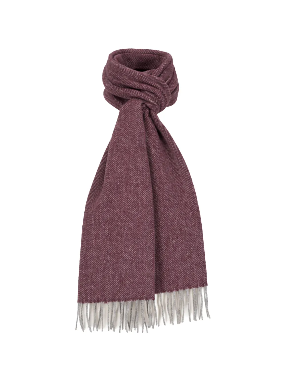 Chelsey Imports herringbone fringed scarf - Viola