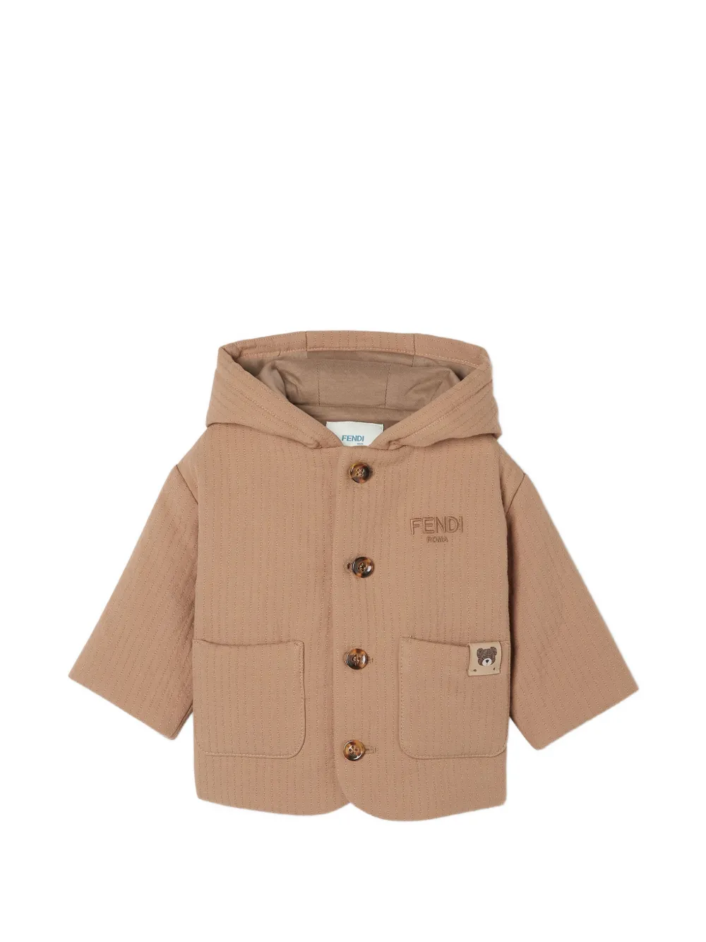 Fendi Kids hooded ear jacket - Toni neutri