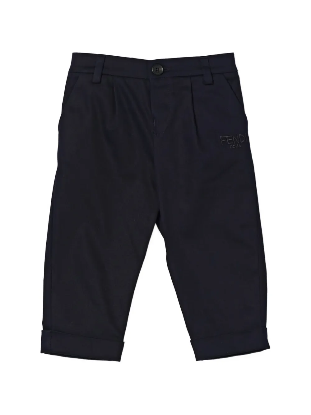 Fendi Kids cuffed trousers - Blau