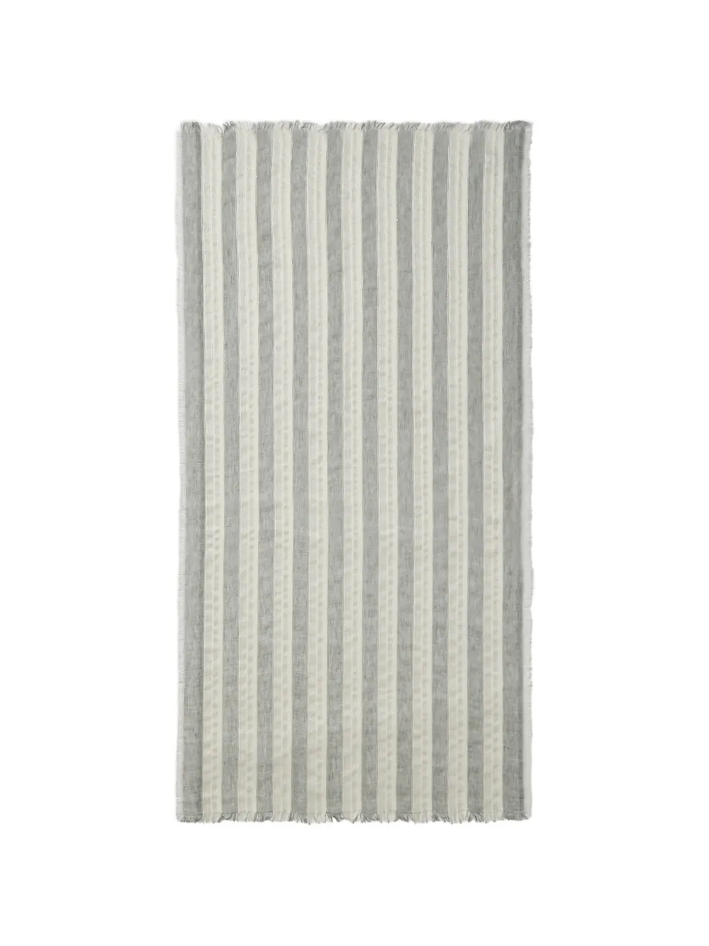 Peserico striped-pattern fringed scarf - Grigio