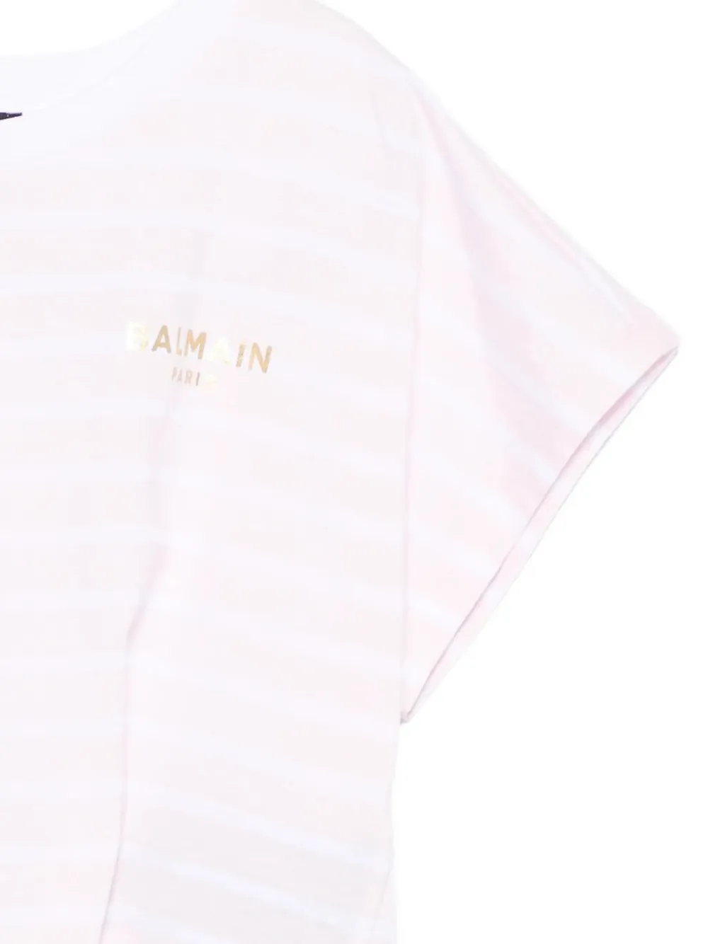  Balmain Kids Striped Knot-detail T-shirt - White 