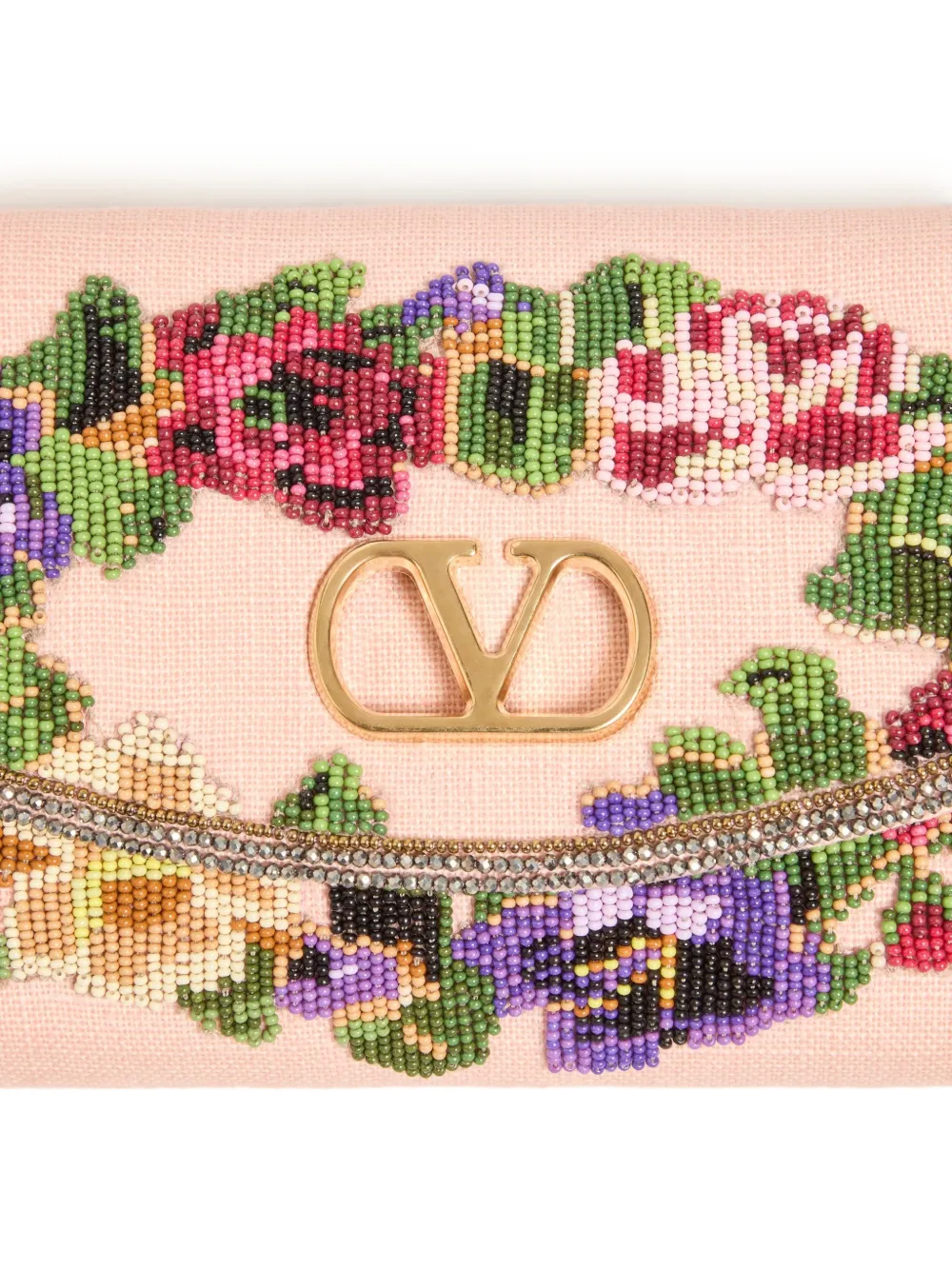 Valentino Garavani Kleine Devain schoudertas met borduurwerk Beige