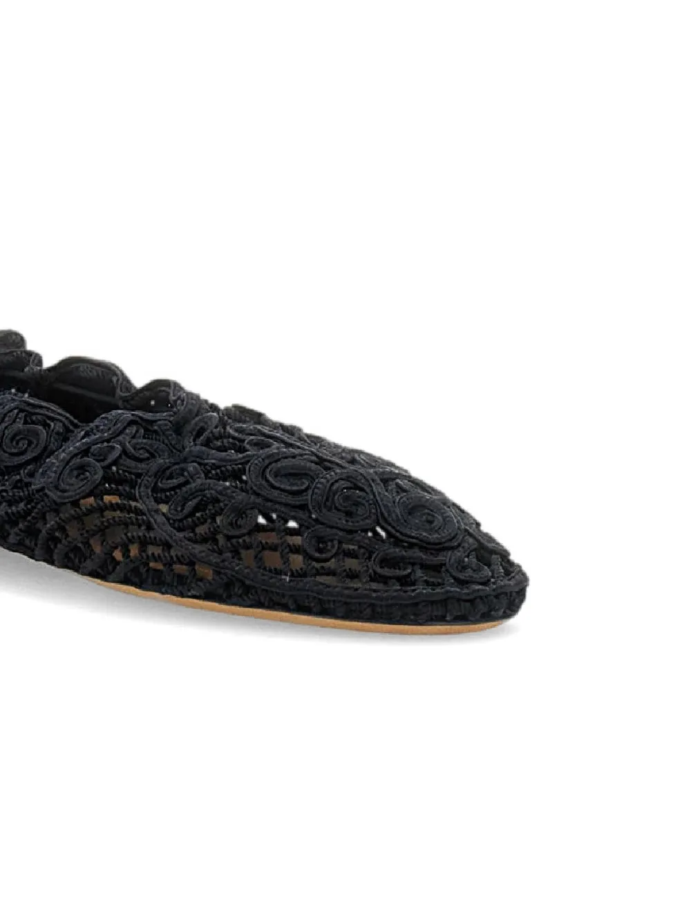 Odissì Iris gehaakte ballerina's Zwart