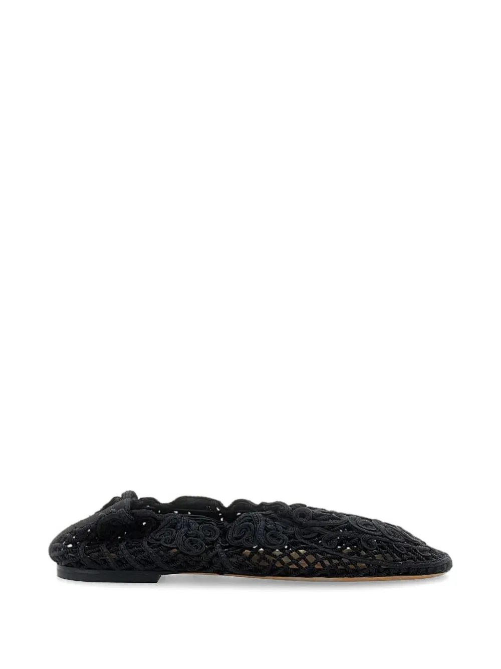 Odissì Iris crocheted ballet flats - Nero