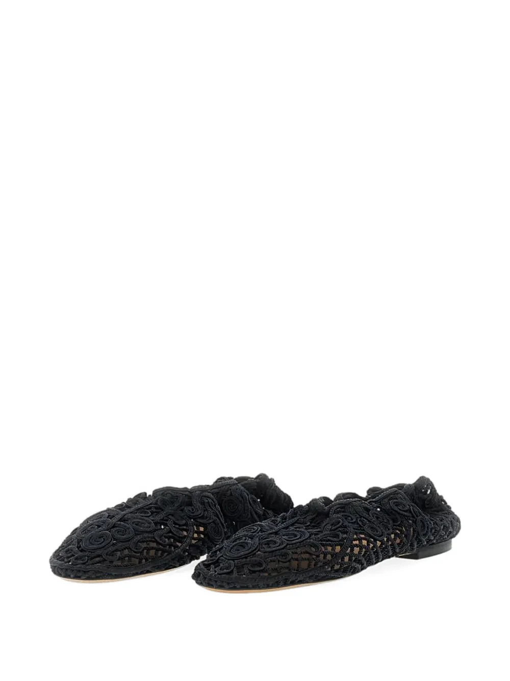 Odissì Iris gehaakte ballerina's Zwart