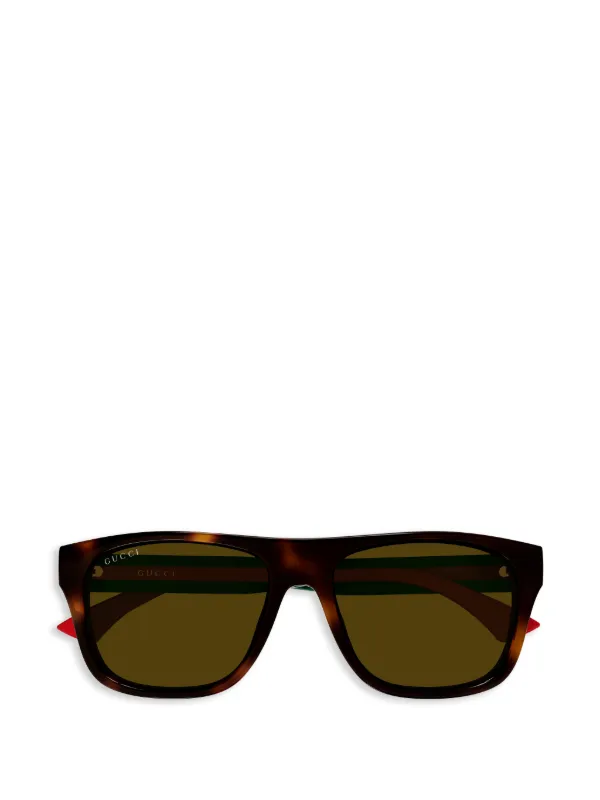 Gucci Eyewear スクエアフレーム サングラス | ブラウン | FARFETCH JP