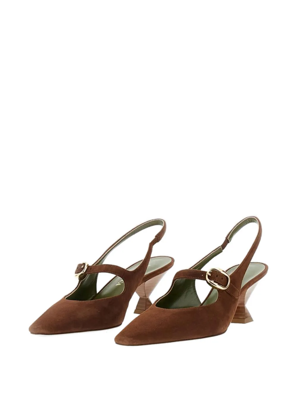 MARIA LUCA Slingback pumps met gesp Bruin
