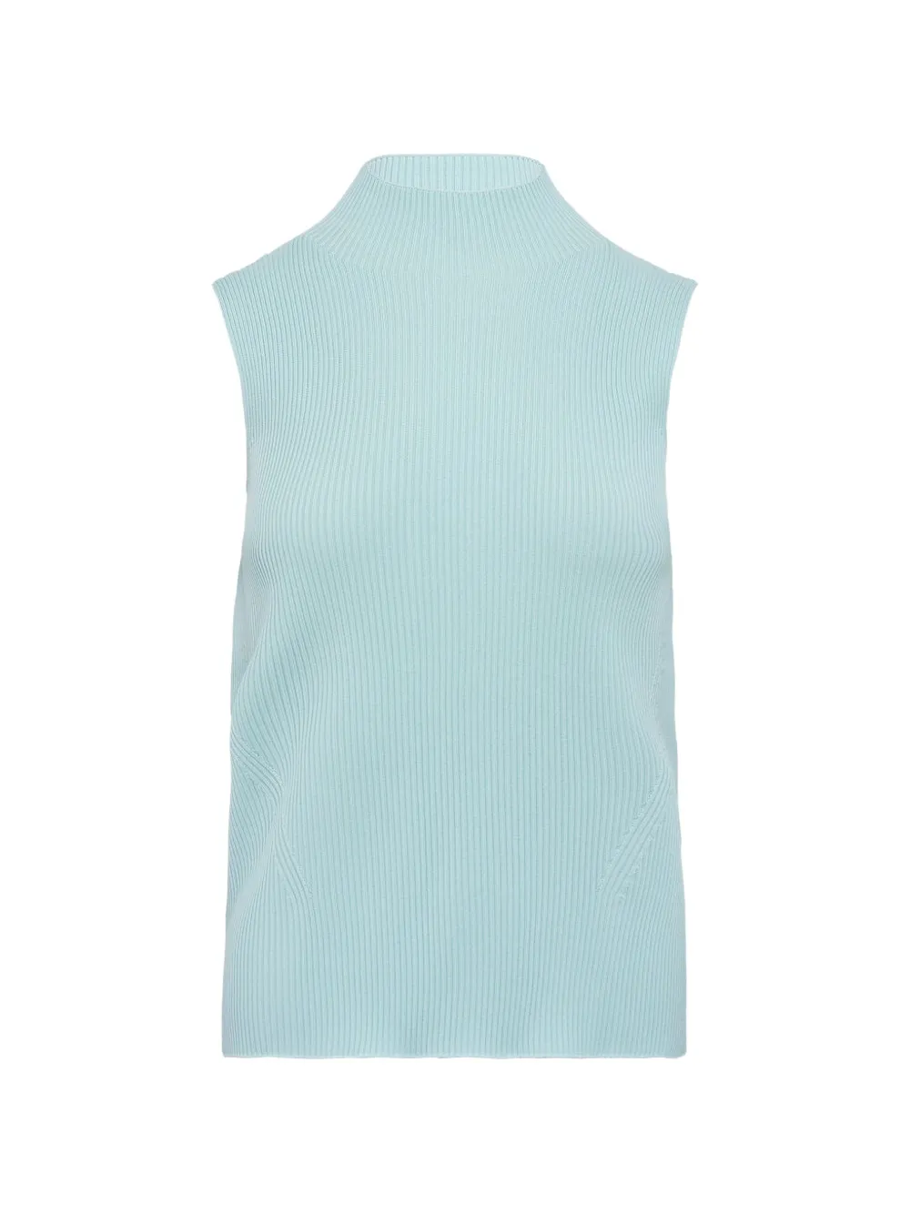 Cfcl Portrait Ribbed High Neck Top In Blue