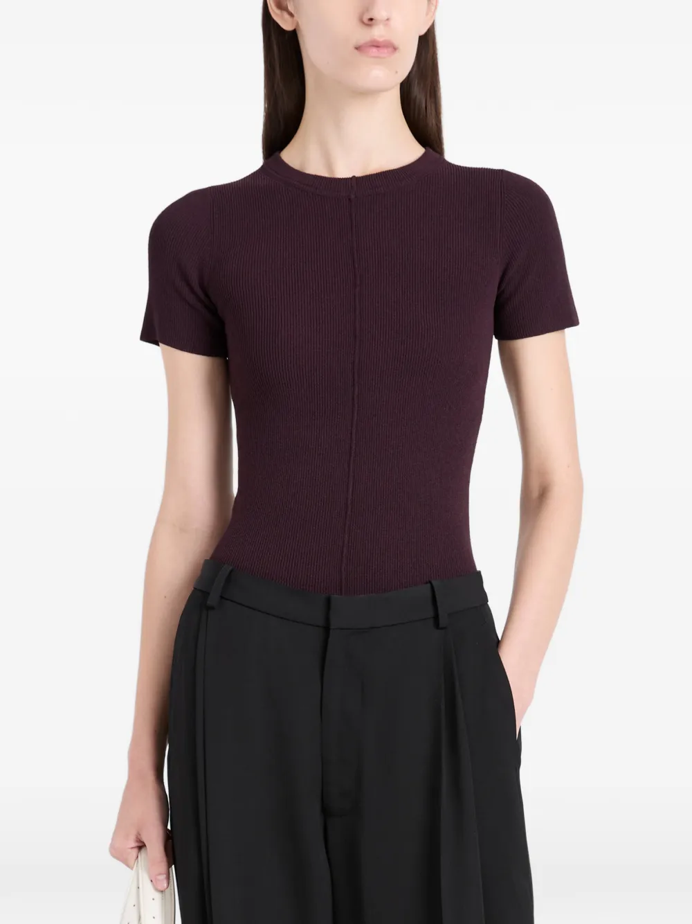 Proenza Schouler Sky ribgebreid T-shirt Paars