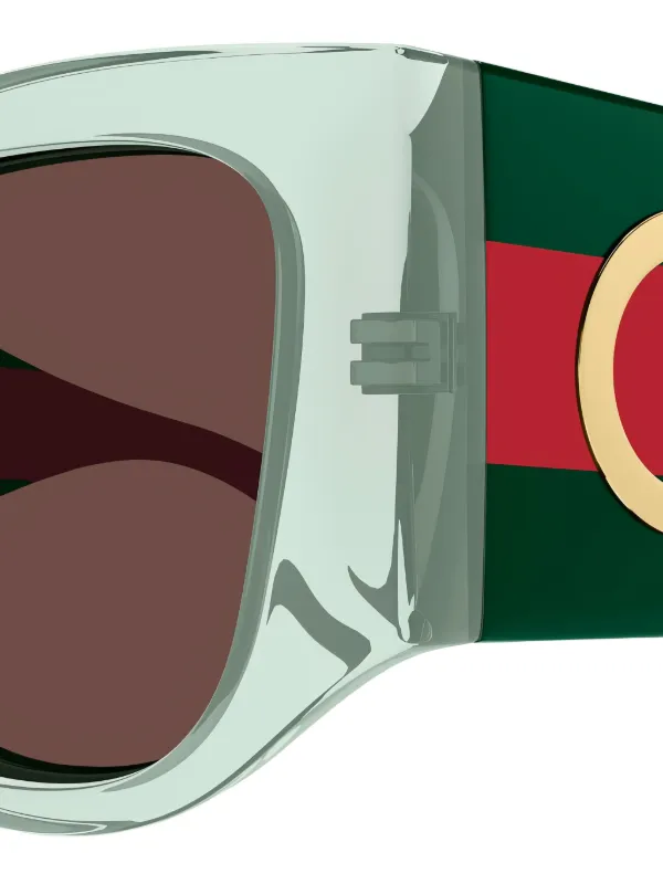 Gucci Eyewear ジオメトリックフレーム サングラス | グレー | FARFETCH JP