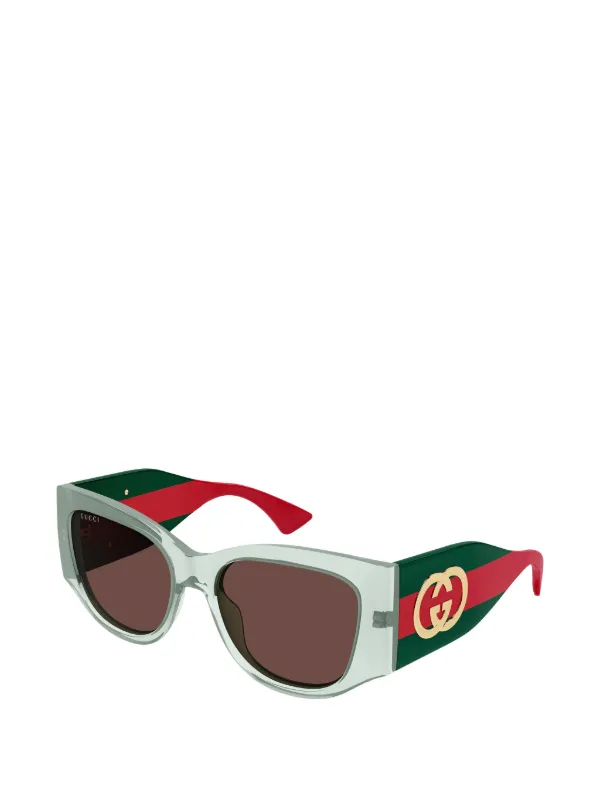 Gucci Eyewear ジオメトリックフレーム サングラス | グレー | FARFETCH JP
