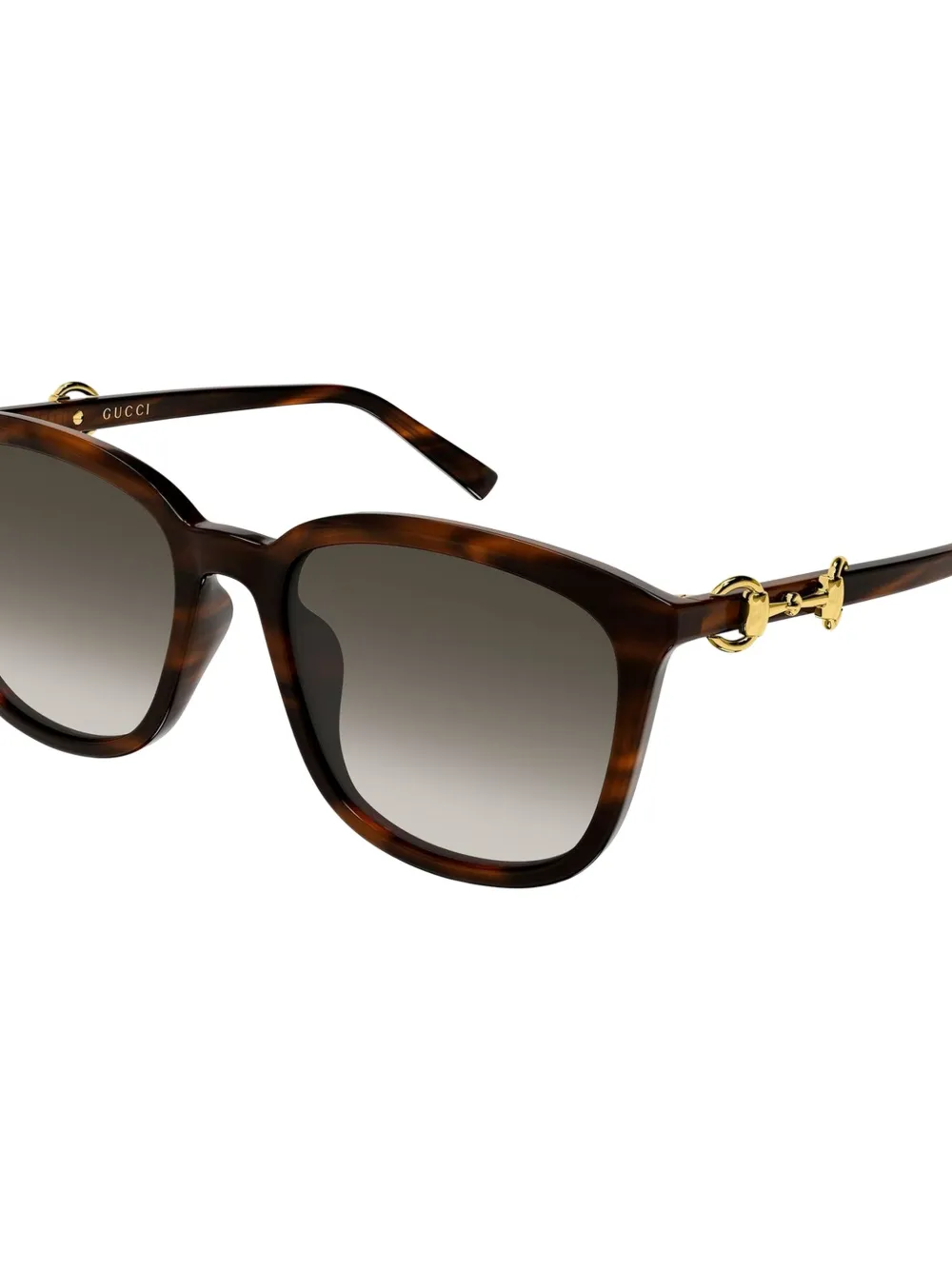 Gucci Eyewear Zonnebril met horsebit detail Bruin