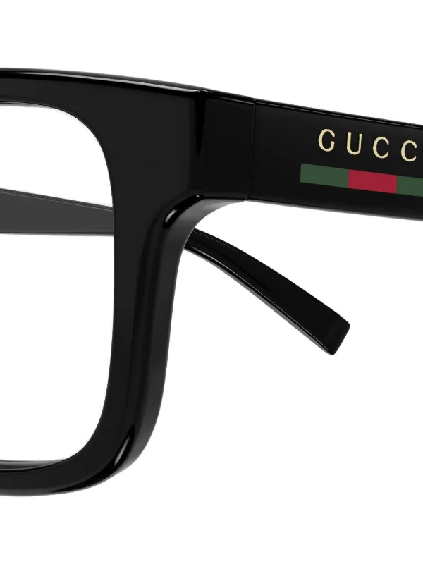 GUCCI / ブラック スクエア メガネ Gucci Eyewear スクエアメガネフレーム | ブラック | FARFETCH JP