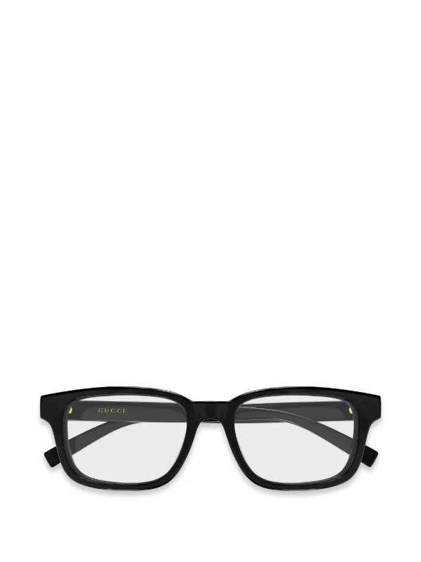 Gucci Eyewear スクエアメガネフレーム | ブラック | FARFETCH JP