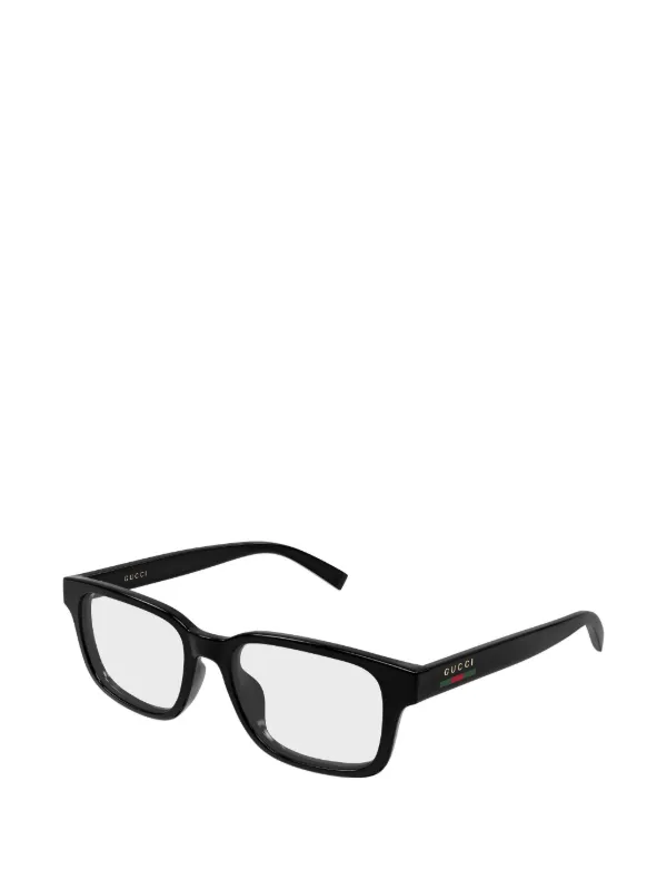 Gucci Eyewear スクエアメガネフレーム | ブラック | FARFETCH JP