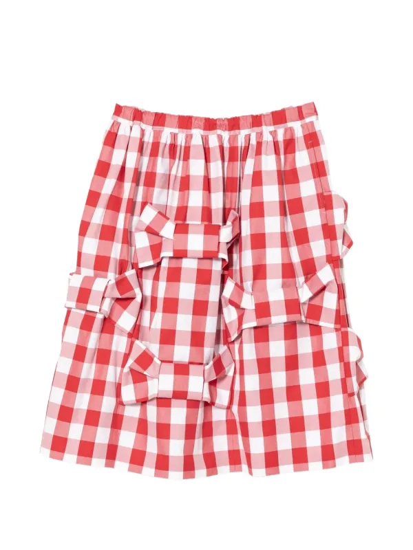 Comme Des Garçons Girl リボン ギンガムチェック スカート | レッド