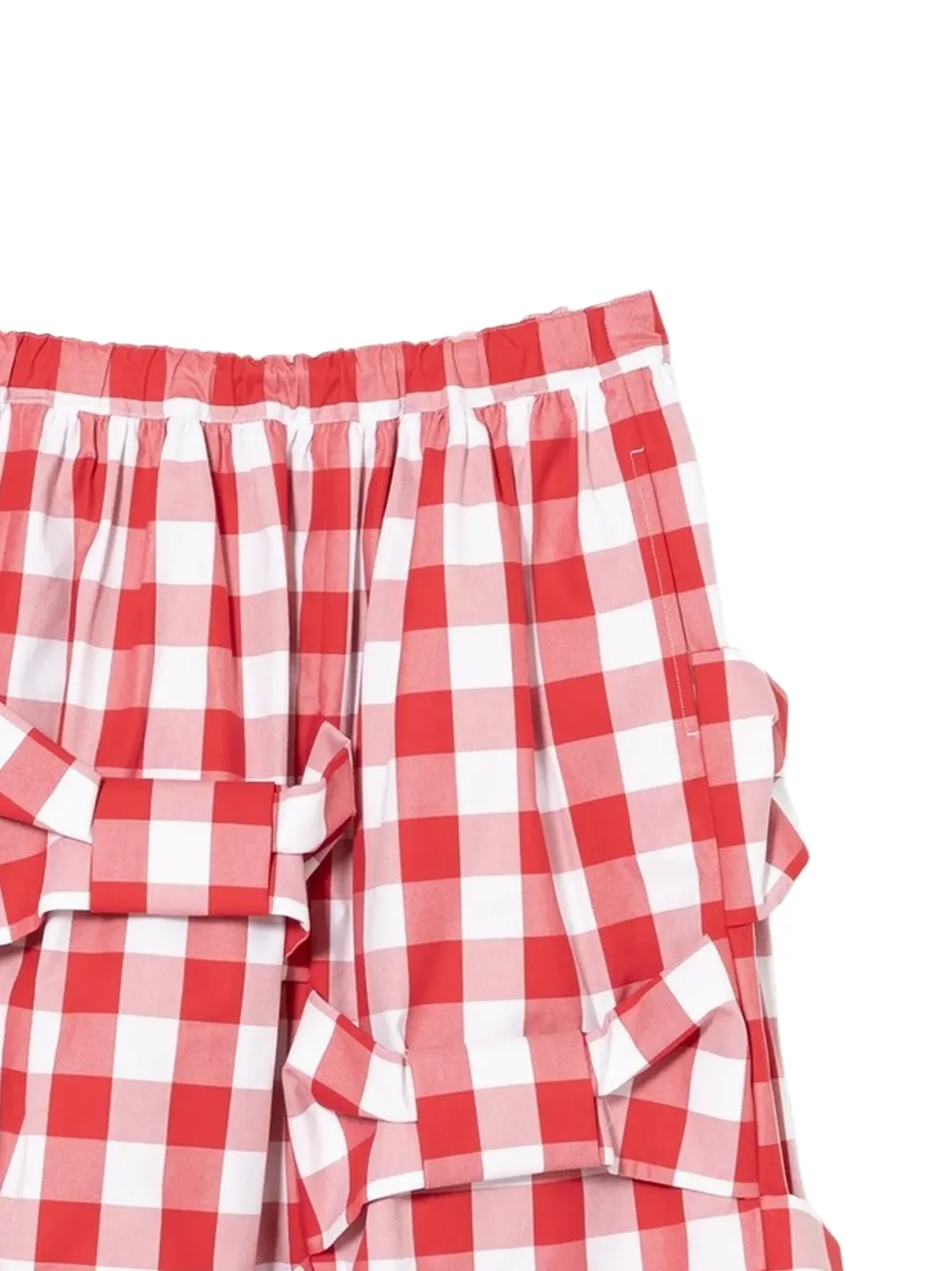  Comme Des Garçons Girl Bow-detail Gingham-pattern Midi Skirt - Red 