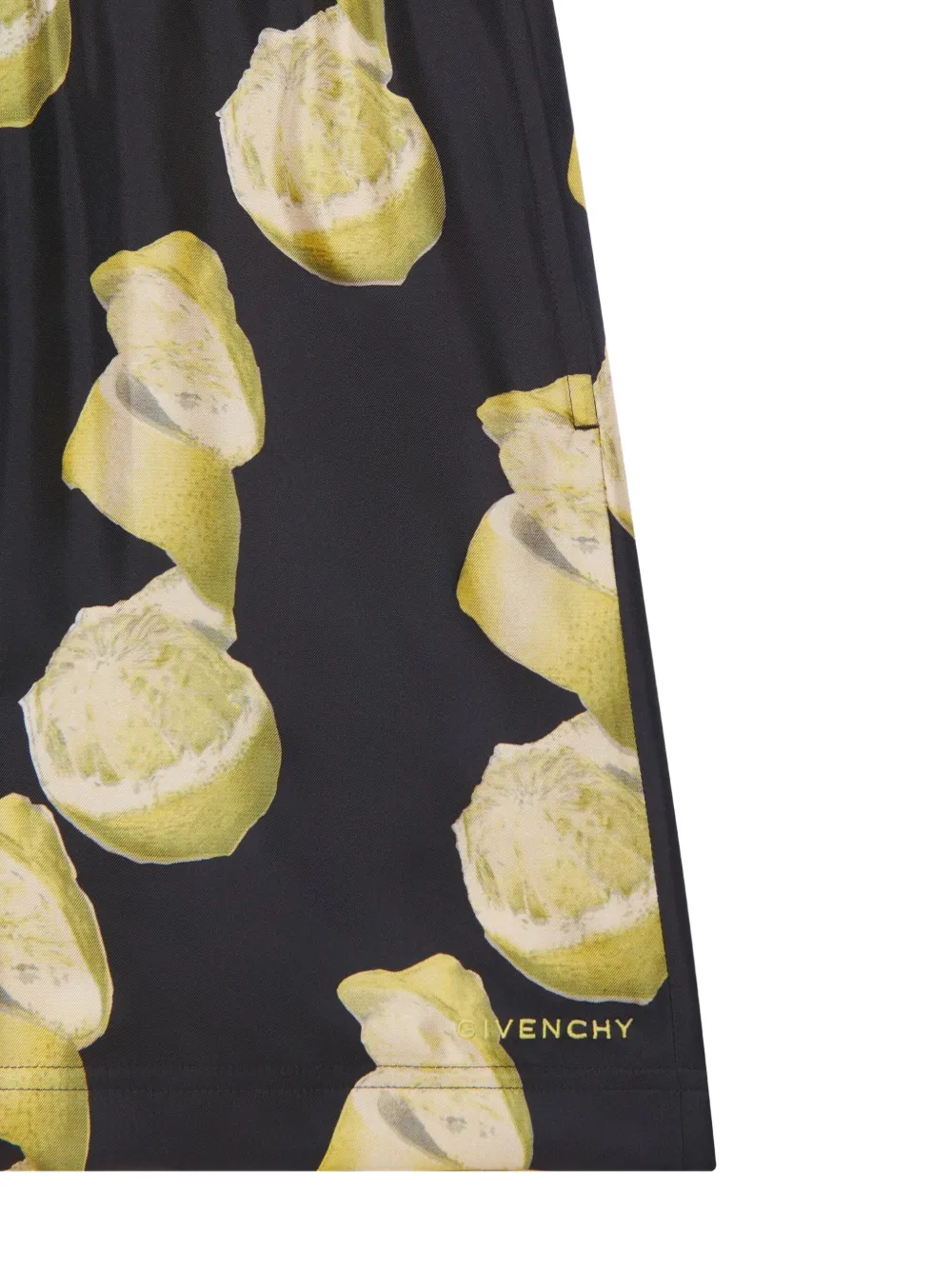  Givenchy Elasticated-waist Fruit-print Shorts - Black 