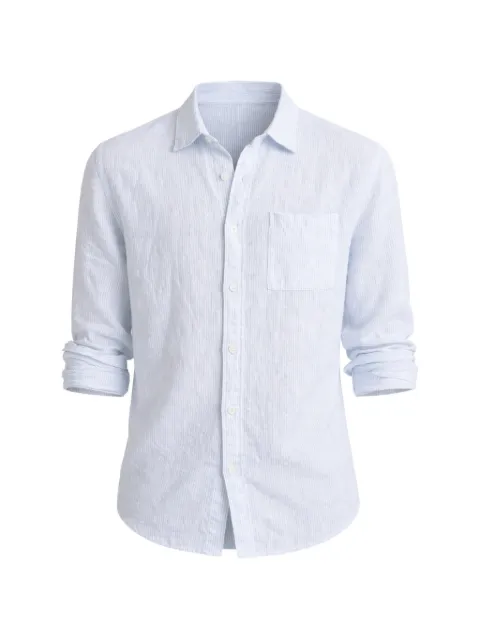 Vince Tate Stripe pocket-detail linen shirt