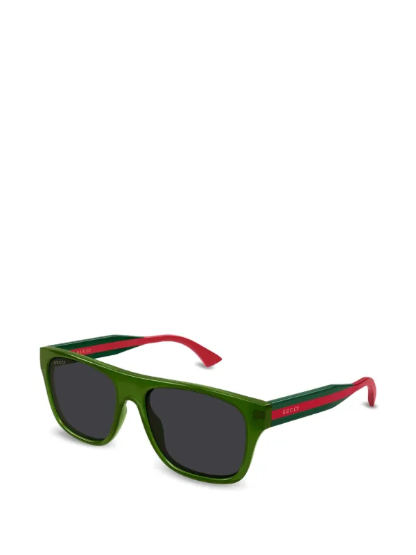 Gucci Eyewear スクエアフレーム サングラス | グリーン | FARFETCH JP