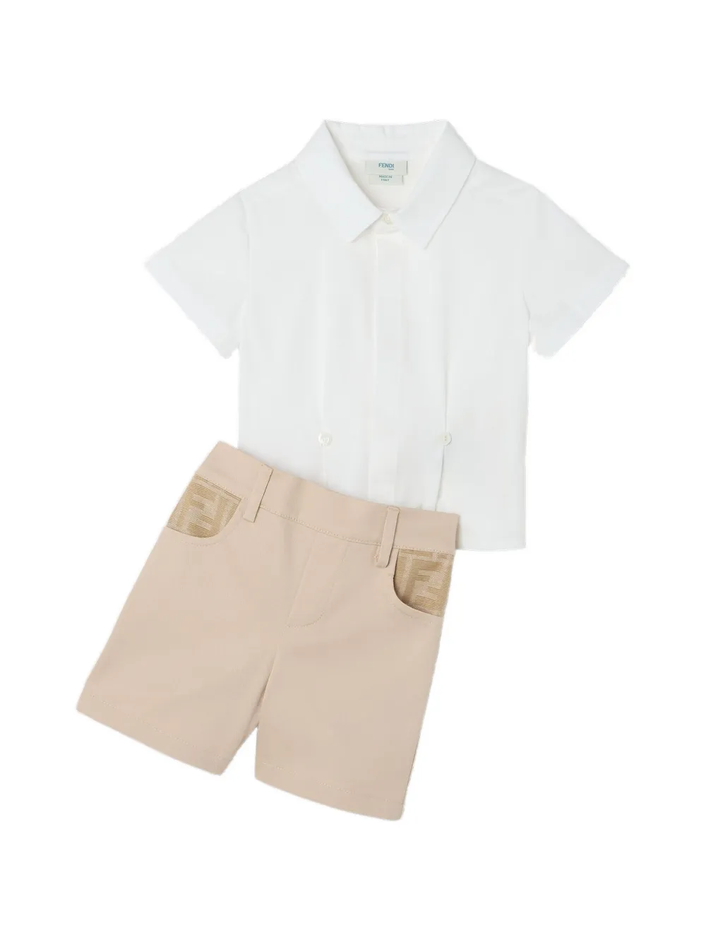  Fendi Kids Button-fastening Shorts Set (set Of Two) - White 
