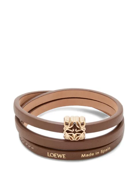 LOEWE Anagram Bombé twist leather bracelet 