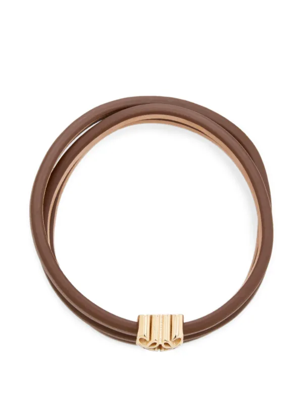 LOEWE アナグラム ボンベ ツイストレザーブレスレット | ゴールド