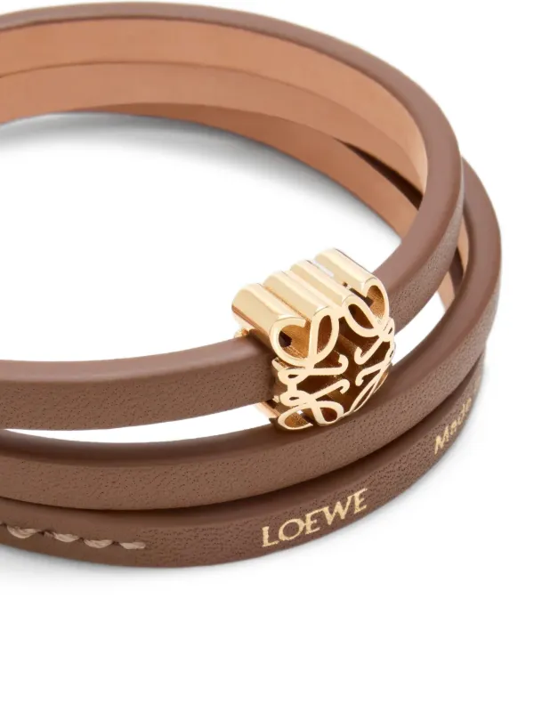 LOEWE アナグラム ボンベ ツイストレザーブレスレット | ゴールド