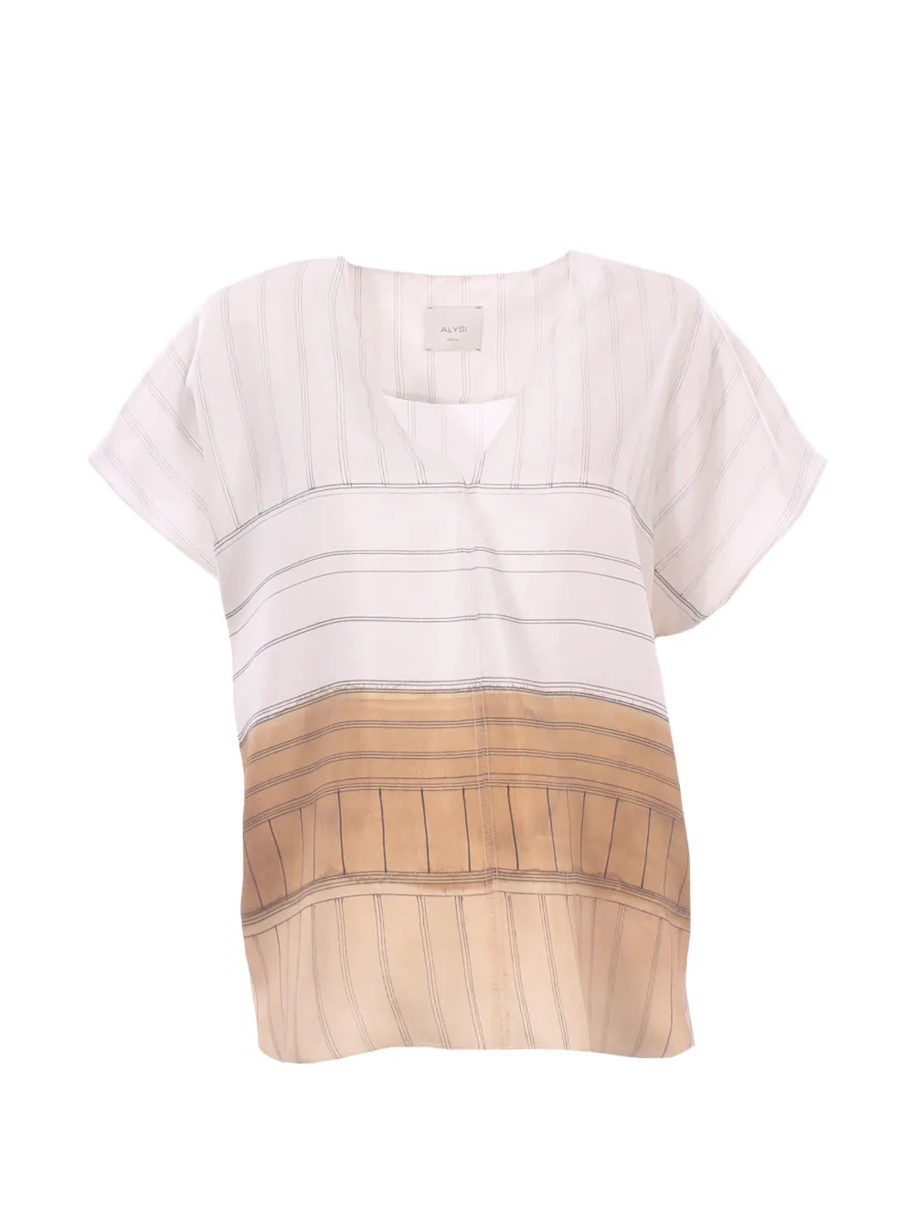 Alysi V-neck Striped Blouse In Pink