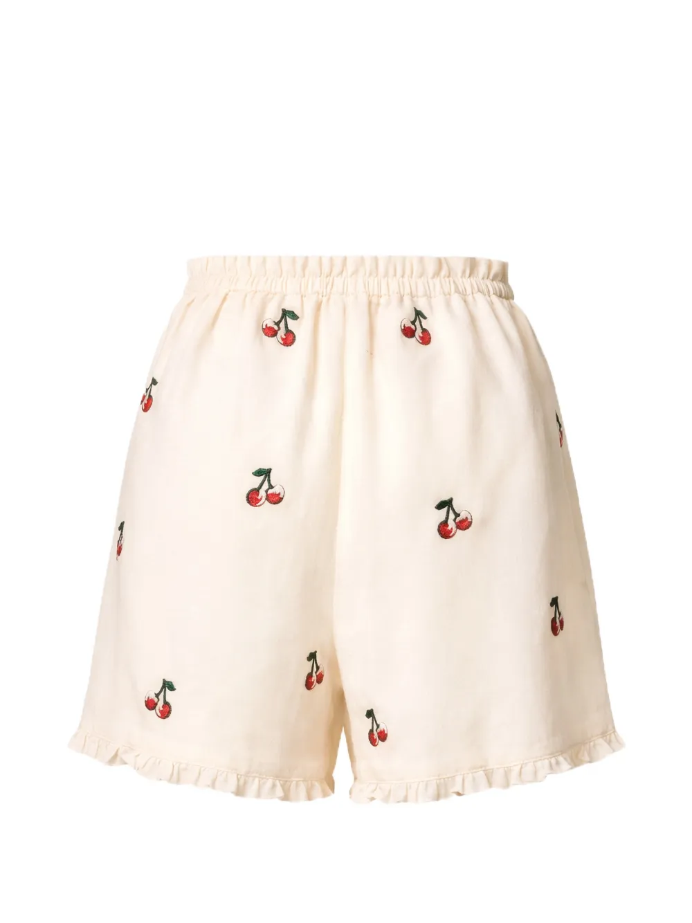 TWINSET Shorts met geborduurde kers Beige
