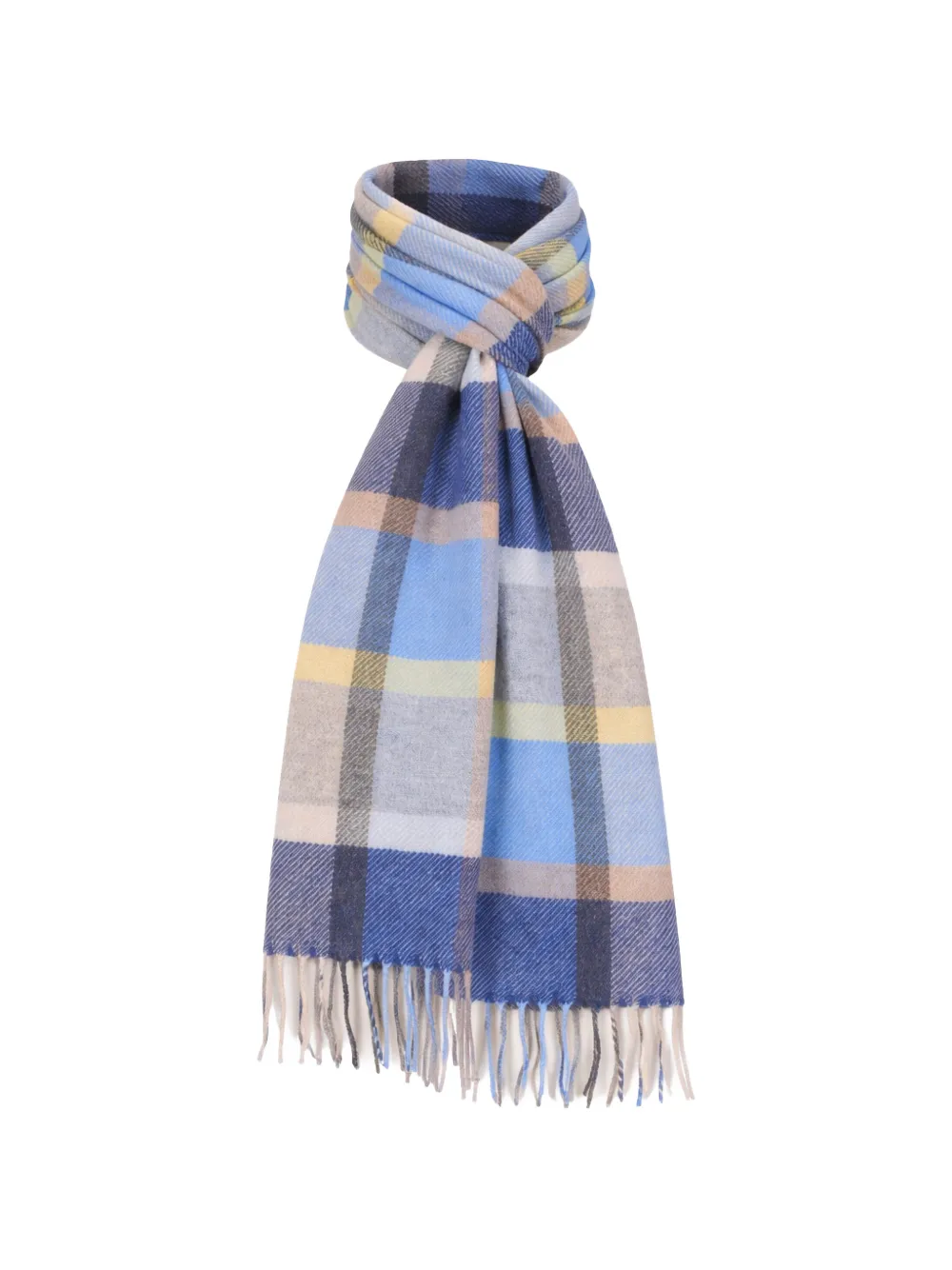 Chelsey Imports plaid cashmere scarf - Blu