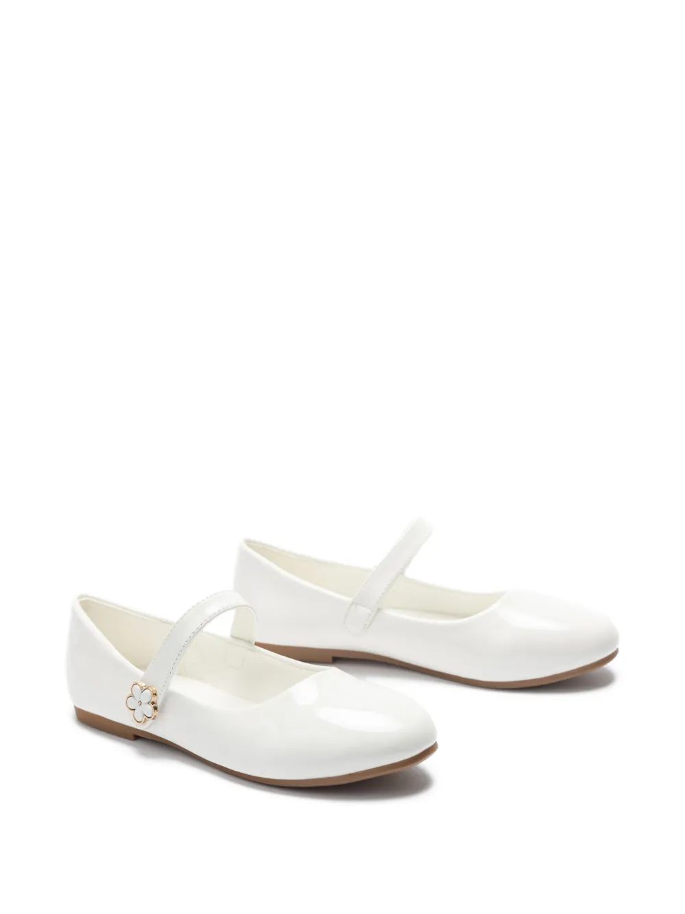 Tulleen Amara ballerina's met bloemenprint Wit