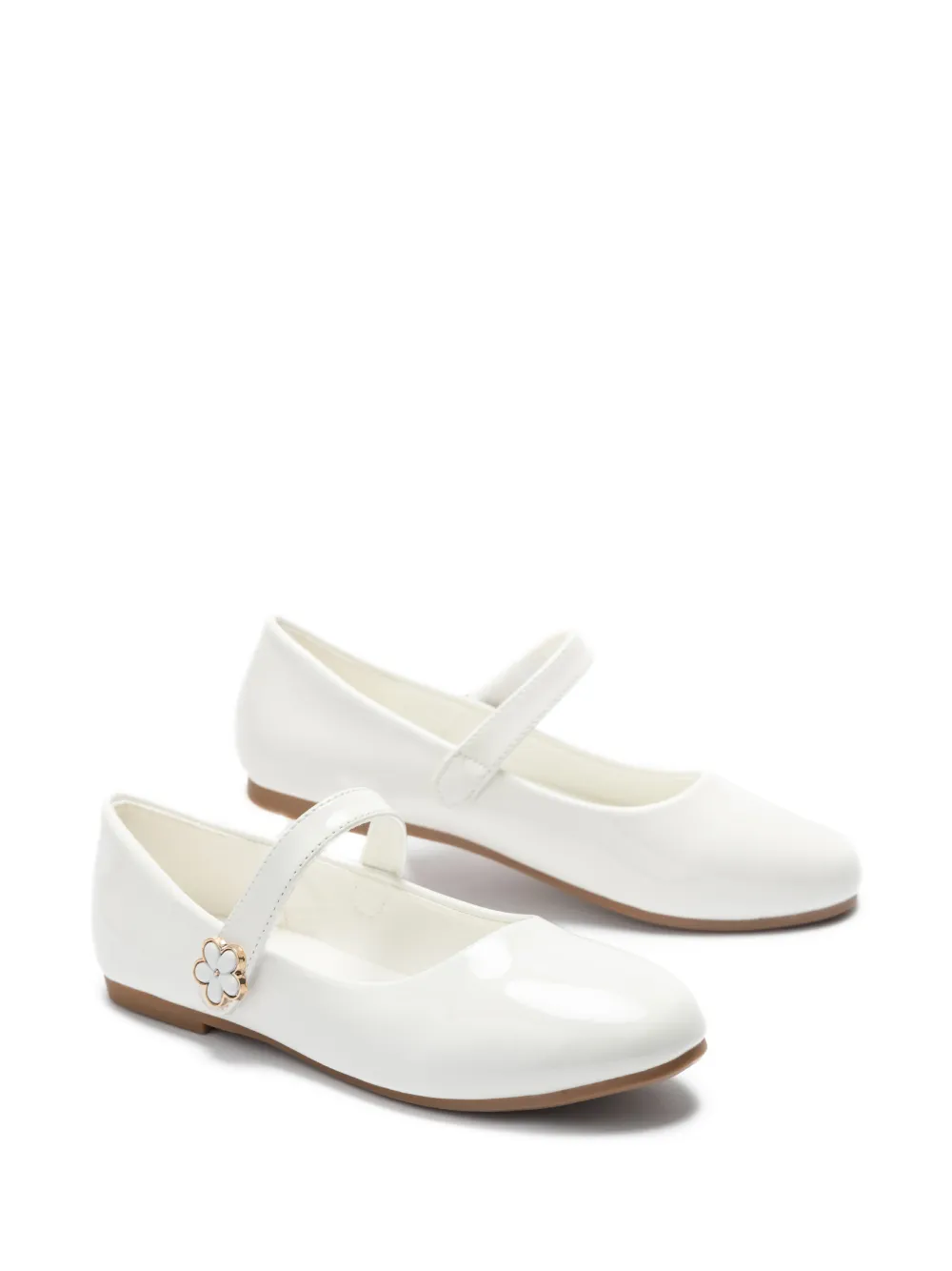 Tulleen Amara ballerina's met bloemenprint Wit