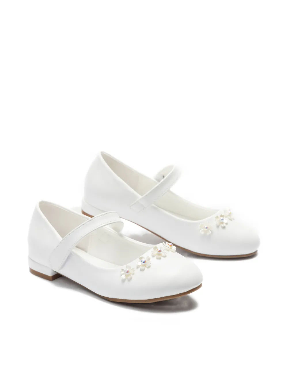 Tulleen Isolde ballerina's met bloemenprint Wit